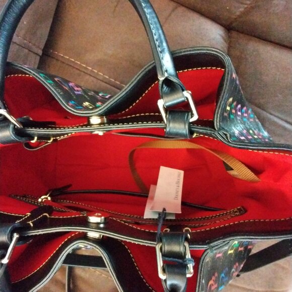 Dooney Db75 Large Barlow Multicolor Satchel/Crossbody New with Tags - Picture 7 of 7
